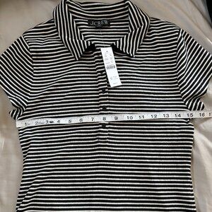 NWT J.Crew Black and White striped Polo Shirt